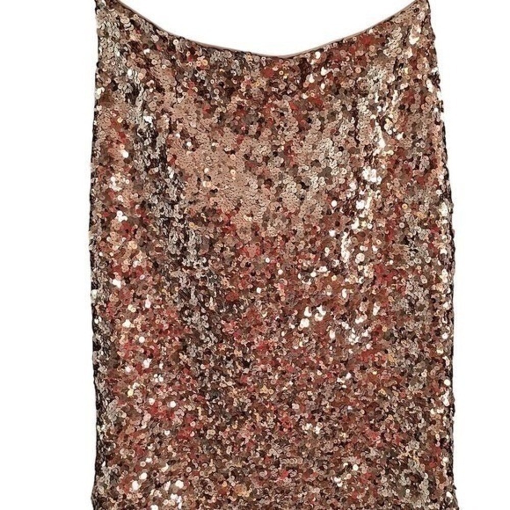 Antonio Melani Sequin Mini Skirt NWT Women Size 8 NEW Rose Gold Party Excellent